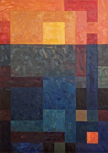 Pintura intitulada "Pôr do Sol" por Thiago Boecan, Obras de arte originais, Óleo
