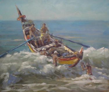 Pintura intitulada "Marinha" por Thiago Castro, Obras de arte originais