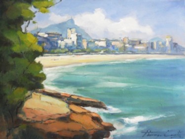Картина под названием "Praia do Leme RJ" - Thiago Castro, Подлинное произведение искусства