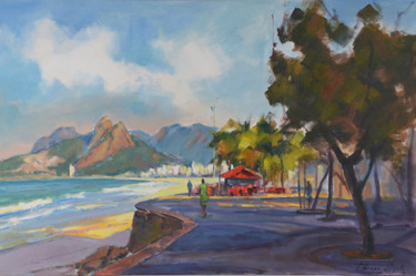 Картина под названием "Praia de Ipanema" - Thiago Castro, Подлинное произведение искусства, Акрил
