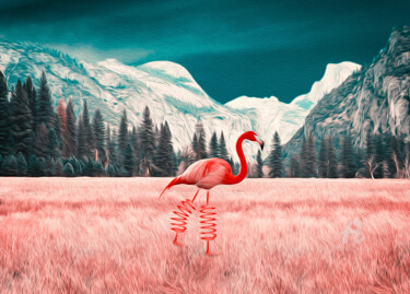 Artes digitais intitulada "Flamingo" por Thiago Pixels, Obras de arte originais, Foto Montagem