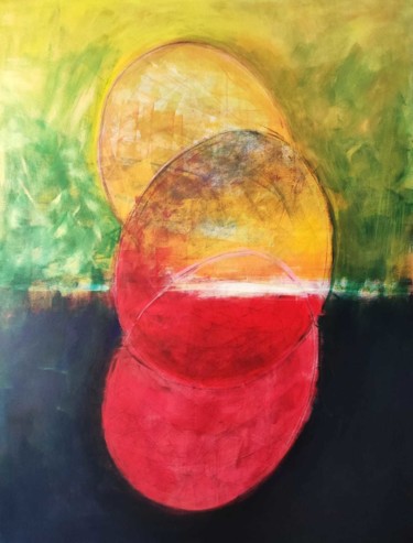 Malerei mit dem Titel "Eclipse" von Thia Path, Original-Kunstwerk, Acryl