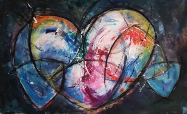 Peinture intitulée "Heartbeat" par Thia Path, Œuvre d'art originale, Acrylique