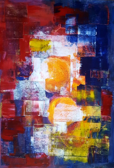 Painting titled "Orange's simphony o…" by Thia Path, Original Artwork, Oil