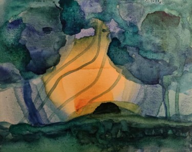 Painting titled "Lightscape" by Thia Path, Original Artwork, Watercolor