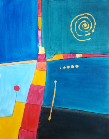 Peinture intitulée "Tuffo nel blu" par Thia Path, Œuvre d'art originale, Huile