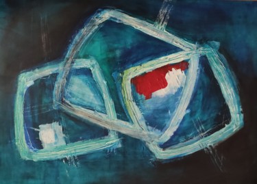 Painting titled "Blue dialog 2" by Thia Path, Original Artwork, Acrylic