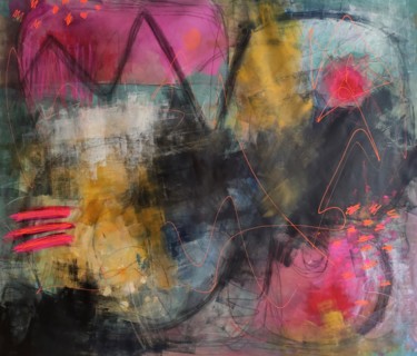 Pink notes Pittura intitolato "Pink notes" da Thia Path, Opera d'arte originale, Acrilico
