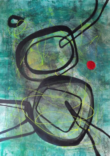 Картина под названием "Puntorosso 7" - Thia Path, Подлинное произведение искусства, Акрил