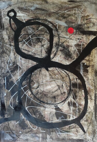 Painting titled "Puntorosso 9" by Thia Path, Original Artwork, Acrylic