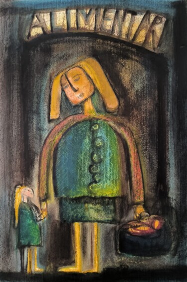 Pintura intitulada "Mia mamma" por Thia Path, Obras de arte originais, Óleo