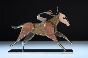 Skulptur mit dem Titel "Le Jockey" von Thibaud Dière, Original-Kunstwerk, Metalle