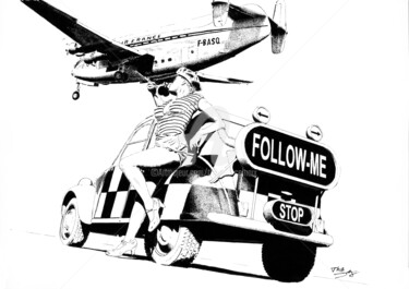 Dibujo titulada "Follow me 2" por Thibault Cernaix, Obra de arte original, Tinta