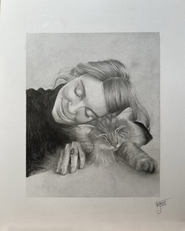 Drawing titled "Portrait 17 : Camil…" by Thibault Zuccari, Original Artwork, Graphite