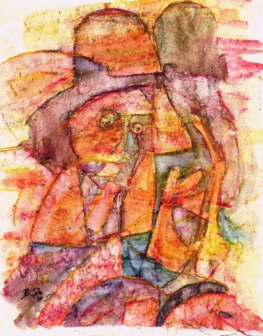 Malerei mit dem Titel "Le cavalier" von Éric Thibodeau, Original-Kunstwerk