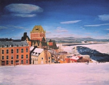 Malerei mit dem Titel "Vieux Québec" von Éric Thibodeau, Original-Kunstwerk