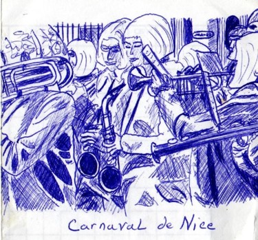 Peinture intitulée "Carnaval de Nice" par Éric Thibodeau, Œuvre d'art originale