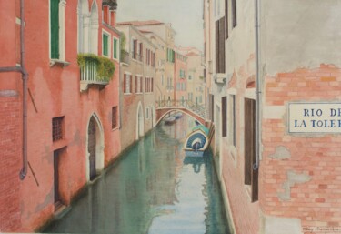 Painting titled "Venise" by Thierry Brunner, Original Artwork, Watercolor
