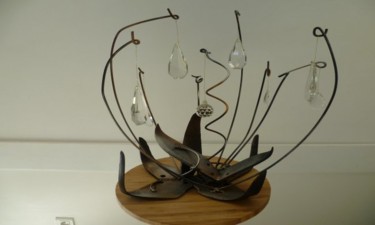 Sculpture intitulée "arbre de lumiere" par Gilles Thiercelin, Œuvre d'art originale, Métaux