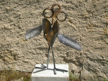 Sculpture intitulée "chouette" par Gilles Thiercelin, Œuvre d'art originale, Métaux
