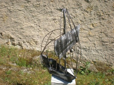 Sculpture intitulée "voilier" par Gilles Thiercelin, Œuvre d'art originale, Métaux