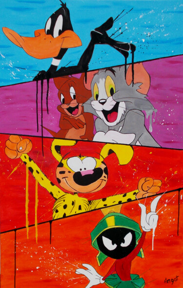 Painting titled "Toons" by Thierry Angot, Original Artwork, Acrylic