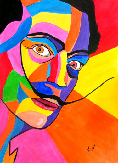 Painting titled "Dali" by Thierry Angot, Original Artwork, Acrylic