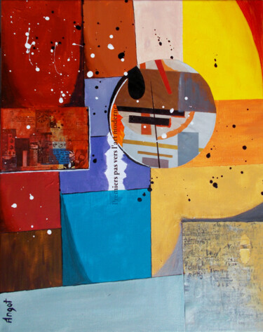 Collages titled "Premiers pas vers l…" by Thierry Angot, Original Artwork, Collages