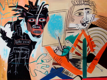 Painting titled "Untitled Basquiat-P…" by Thierry Angot, Original Artwork, Acrylic