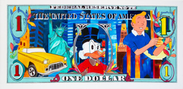Peinture intitulée "One dollar" par Thierry Angot, Œuvre d'art originale, Acrylique