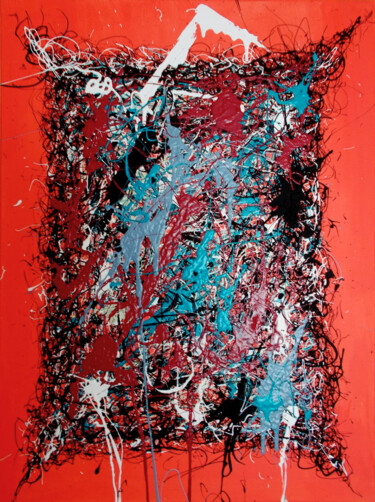 Malerei mit dem Titel "Dripping number 1" von Thierry Angot, Original-Kunstwerk, Acryl