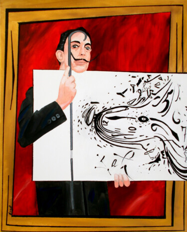 Malarstwo zatytułowany „Dalí et sa montre m…” autorstwa Thierry Angot, Oryginalna praca, Akryl