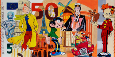 Картина под названием "50 euros" - Thierry Angot, Подлинное произведение искусства, Акрил