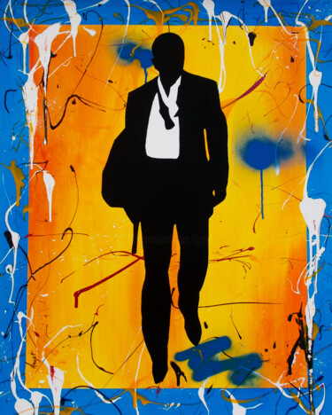 Malerei mit dem Titel "James Bond" von Thierry Angot, Original-Kunstwerk, Acryl