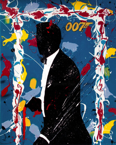 Ζωγραφική με τίτλο "Bond, No time to die" από Thierry Angot, Αυθεντικά έργα τέχνης, Ακρυλικό