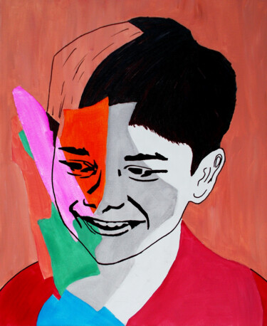 Peinture intitulée "Boy" par Thierry Angot, Œuvre d'art originale, Acrylique