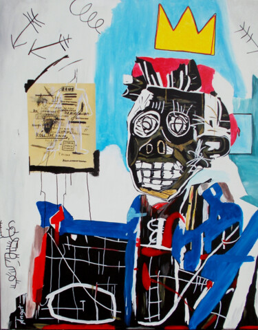 Painting titled "Hommage à Basquiat…" by Thierry Angot, Original Artwork, Acrylic