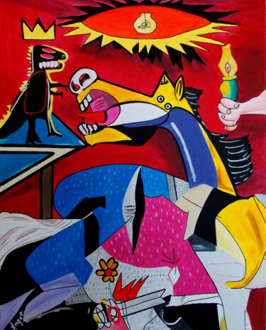 Painting titled "Pez dispenser vs Ho…" by Thierry Angot, Original Artwork, Acrylic