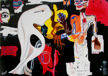 Картина под названием "Dali VS Basquiat" - Thierry Angot, Подлинное произведение искусства, Акрил Установлен на Деревянная р…