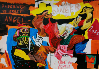Картина под названием "Angel" - Thierry Angot, Подлинное произведение искусства, Акрил Установлен на Деревянная рама для нос…