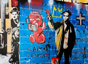 Картина под названием "Samo is among us" - Thierry Angot, Подлинное произведение искусства, Акрил Установлен на Деревянная р…
