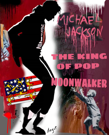 Arte digitale intitolato "Michael Jackson, Ki…" da Thierry Angot, Opera d'arte originale, Fotomontaggio