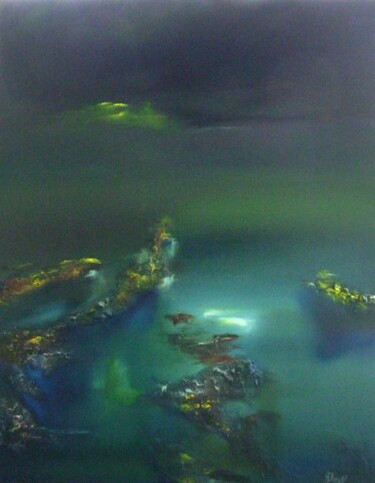 Peinture intitulée "Horizon nocturne" par Thierry Astier-Dupuy (Adtheo), Œuvre d'art originale