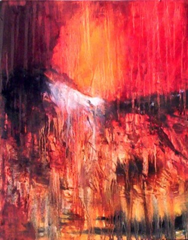 Peinture intitulée "larmes de feu" par Thierry Astier-Dupuy (Adtheo), Œuvre d'art originale, Huile