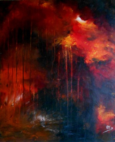 Painting titled "Larmes de Feu (de 2…" by Thierry Astier-Dupuy (Adtheo), Original Artwork, Oil