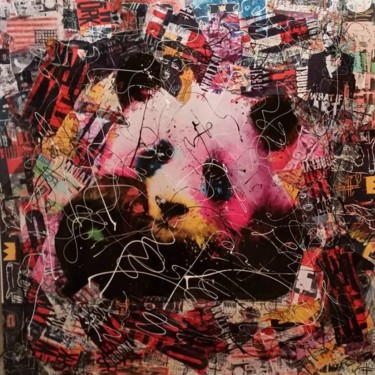Collages intitulée "Panda" par Thierry Auger, Œuvre d'art originale, Autre