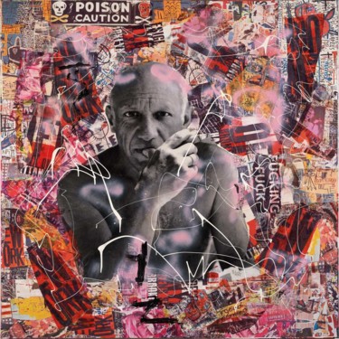 Collages intitulée "Picasso" par Thierry Auger, Œuvre d'art originale, Autre