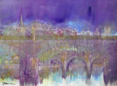Peinture intitulée "Le Pont des Arts" par Thierry Berthommier, Œuvre d'art originale, Huile
