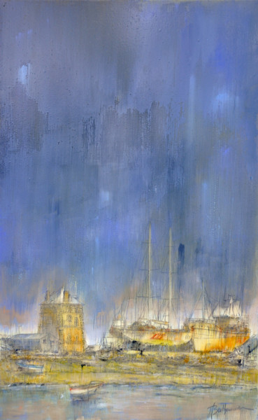 Malerei mit dem Titel "Camaret" von Thierry Berthommier, Original-Kunstwerk, Öl