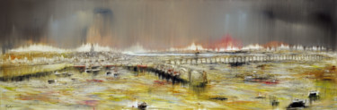 Painting titled "Roscoff" by Thierry Berthommier, Original Artwork, Oil Mounted on Wood Stretcher frame